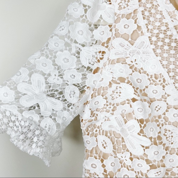 Lulus White Crochet Lace Short Sleeve Mini Dress - Picture 10 of 16
